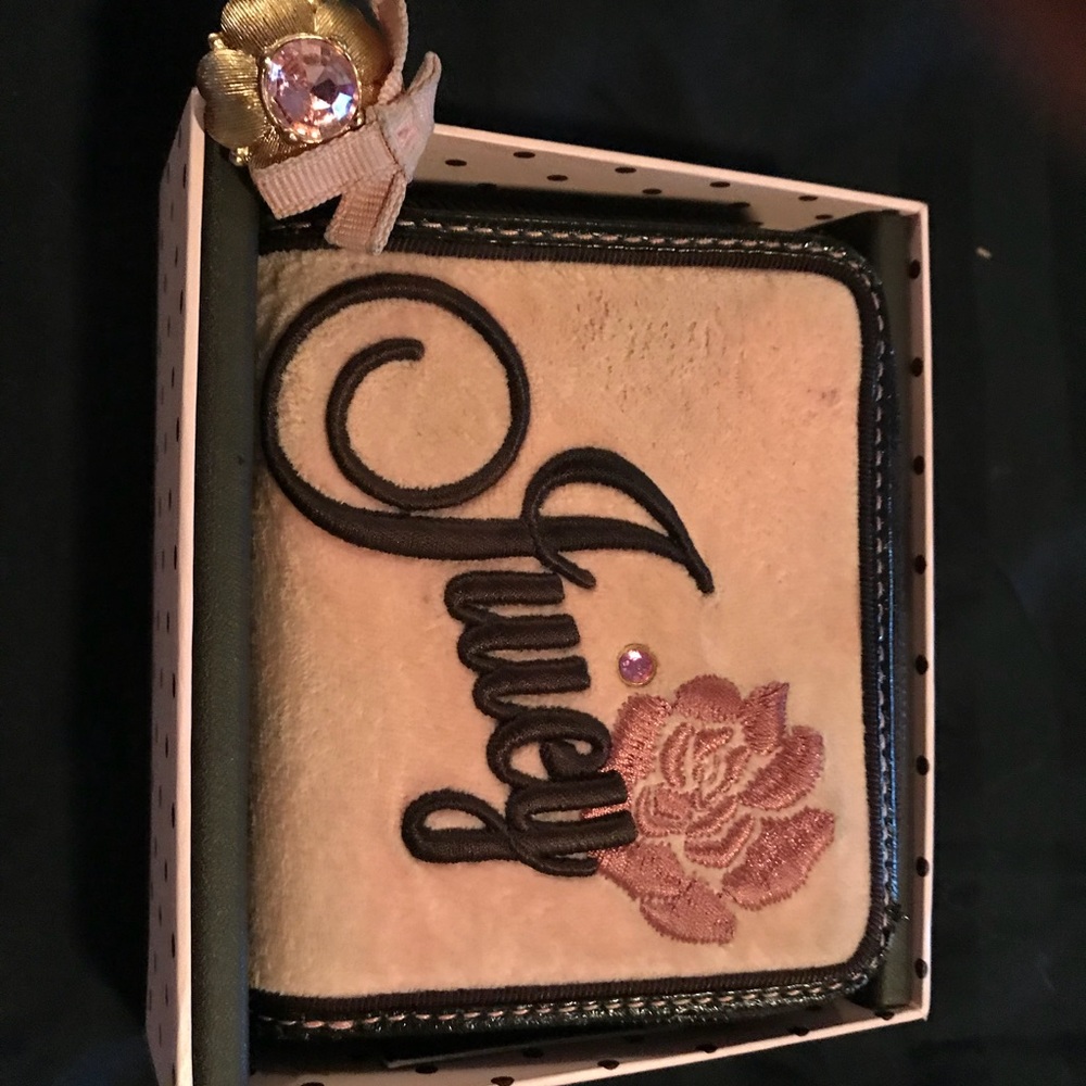 Juicy Couture Wallet Pink/Brown Stone Accent